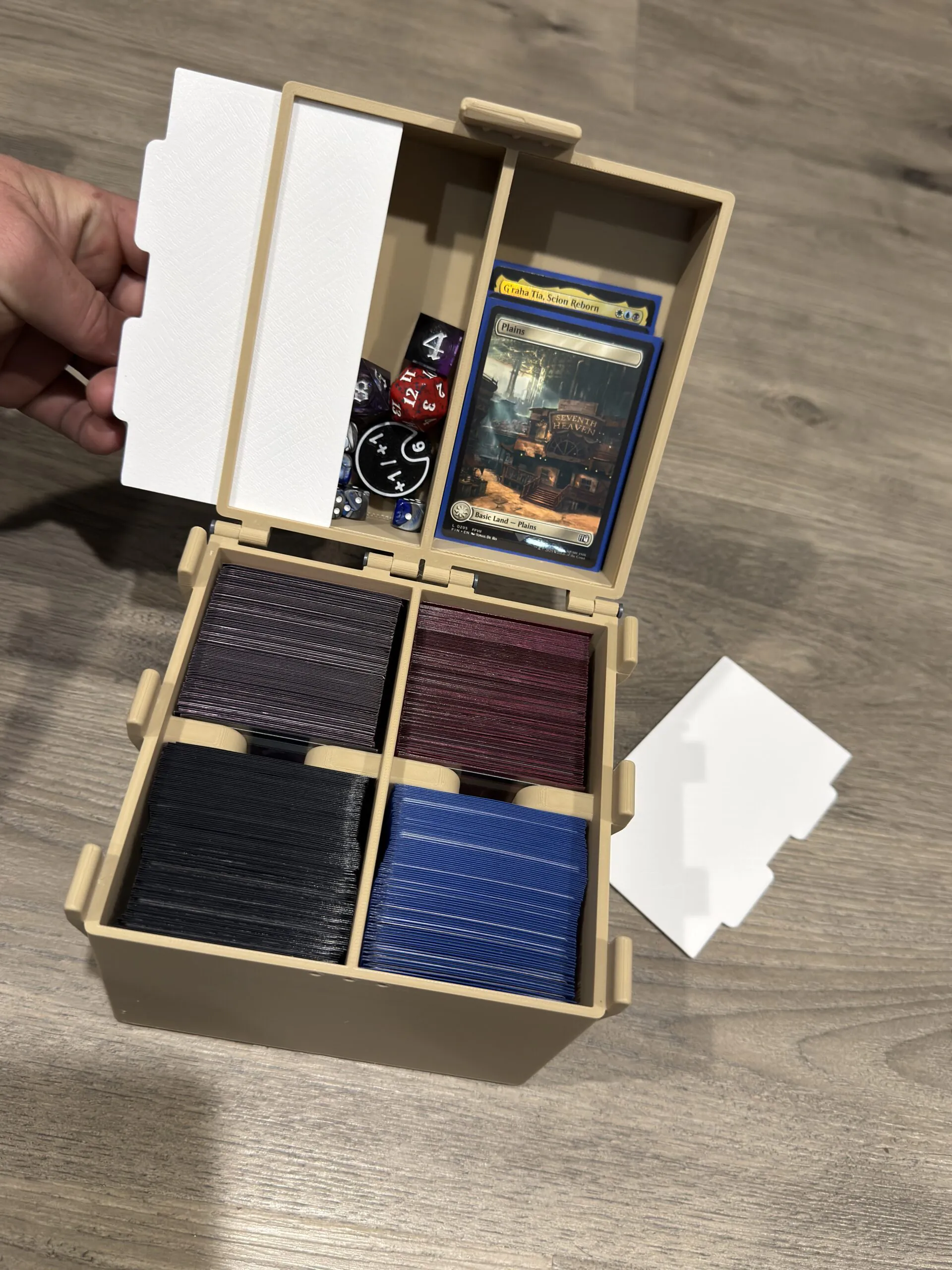 mtg commander deck box for 4 decks open