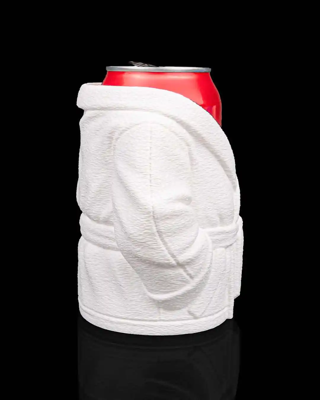 White bathrobe can holder solo product view