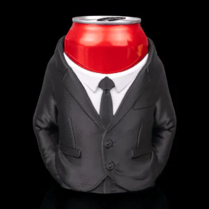 Suit can holder front view with can