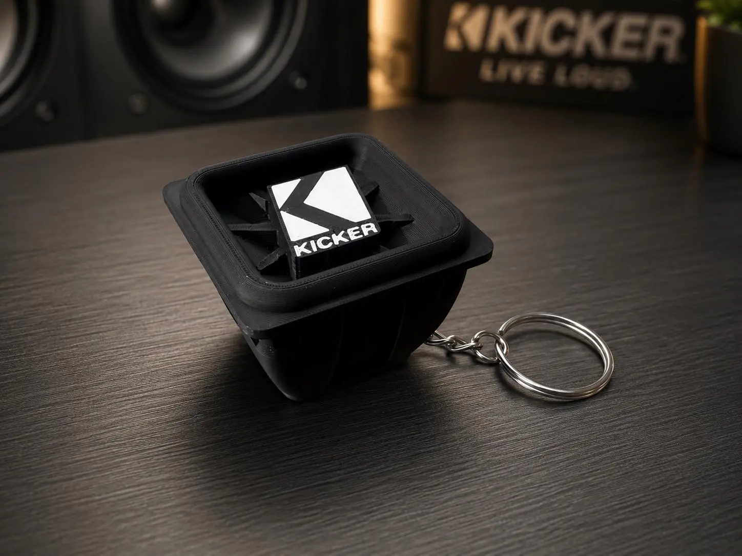 Kicker L7 Subwoofer Keychain | Basshead Car Audio Gift product photo